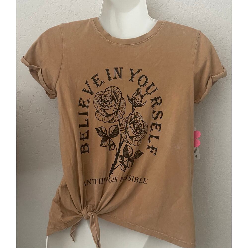 Paper Flower Girls Short Sleeve Believe In Yourself Anything is Possible Tee Lg